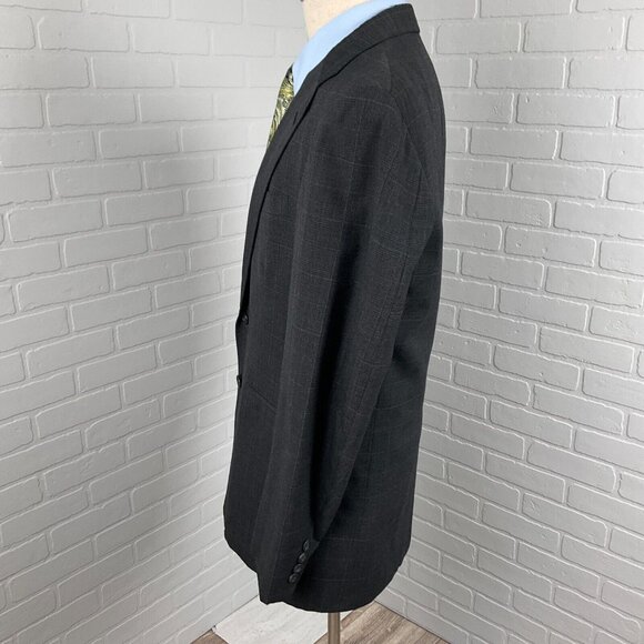 Cricketeer Blazer Men 40 Gray Black Glen Plaid Classic Career Wool Jacket VTG - Picture 3 of 16